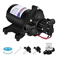 YOUNGTREE 12V RV Fresh Water Pressure Pump 3.5 GPM 45PSI On Demand 12Volt Water Diaphragm Pump with Pressure Switch for RV Boat Marine Sprayer Camper Shower