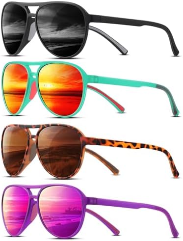 KUGUAOK Polarized Aviator Sunglasses for Women Men Sports Style UV400 Protection Running Sun Glasses Vintage Trendy Shades