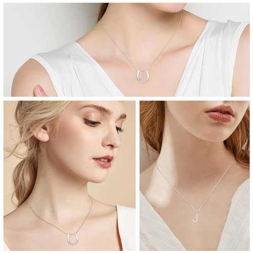 Collier fer à cheval argent 925 avec initiale et zircone AENEAS - 5