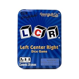 LCR® LEFT CENTER RIGHT DICE GAME – BLUE TIN