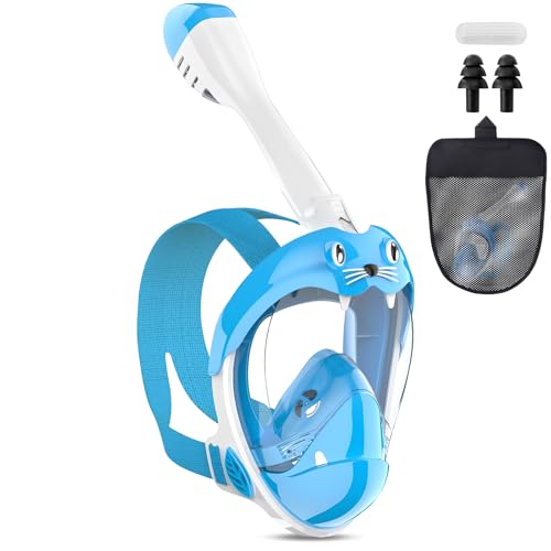 Máscara de buceo para niños de 4 a 12 años impermeable con tapones y bolsa XS