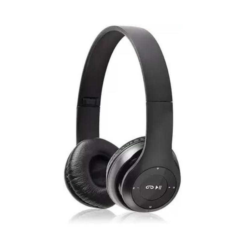 P47 Wireless Portable Gaming Headphone Microphone Stereo Card Support Bluetooth Headset (Black)