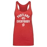 500 LEVEL Portland Trail Blazers Vs. Everybody Women's Tank Top (Tri Red, Medium)