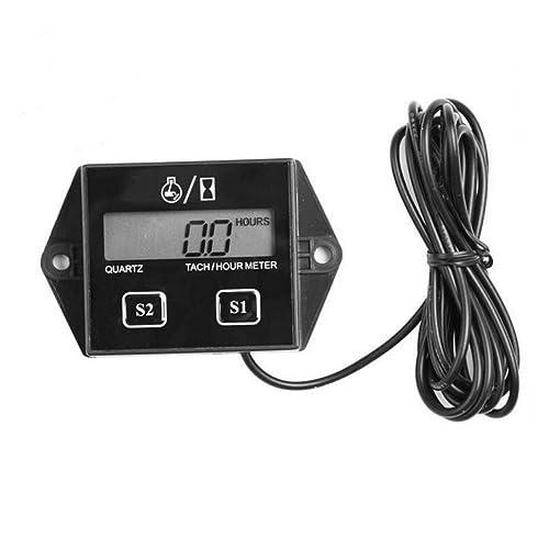 GLEAVI Spark Plugs Tach Hour for Motorcycles Digital Tachometer Gauge Large LCD Screen