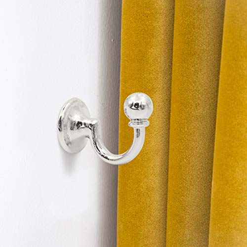 Geluode 8 Pcs Metal Curtain Holdbacks, Curtain Tieback Hooks Metal U Ball End, Decorative Wall Mounted Drapery Tiebacks with Screws, Heavy Duty Window Treatment Holdbacks for Home Decor - Image 4
