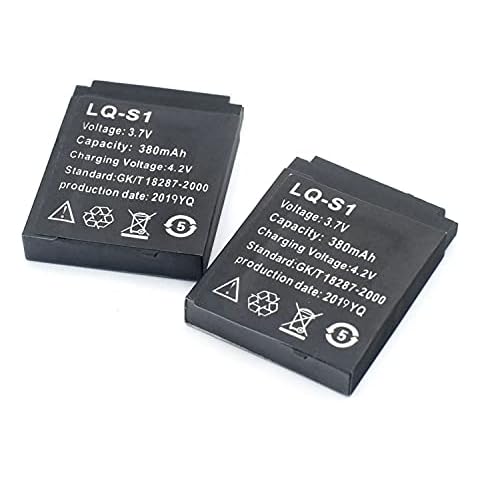 LQ S1 Smart Watch Battery,3.7v 380mah Smart Watch Battery for Smart Watch Dz09 W8 2PCS Cover