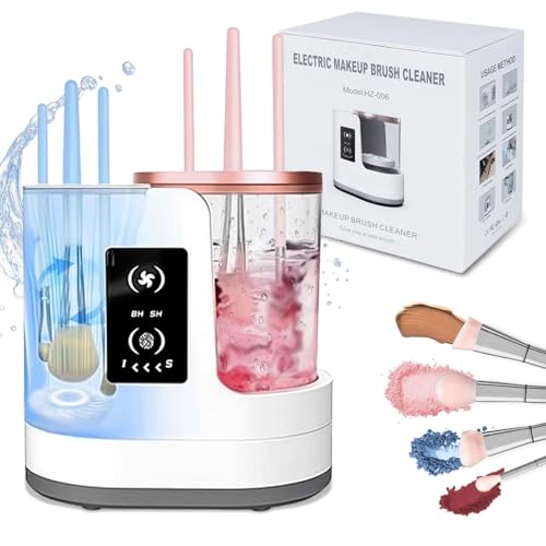 Electric Makeup Brush Cleaner Machine With Makeup Brush Dryer-Holder-Portable Automatic USB Cosmetic Brushes Cleaner Tool for All Size Beauty Makeup Brush Set,Eyeshadow, Blush Brush (white2)