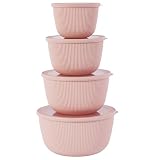 BoxedHome Salatschüssel mit Silikon Deckel, Groß 4er-Set...