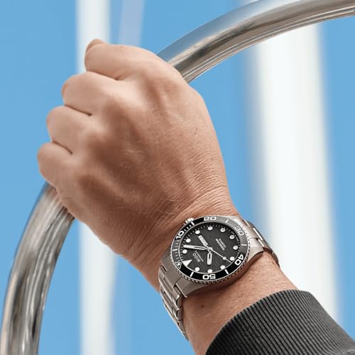 Image of MIDO Ocean Star 200C - Swiss Automatic Diving Watch for Men - 42.5mm Stainless Steel Case - Rotating Ceramic Bezel - Wave-Design Dial with Day,Date Calendar