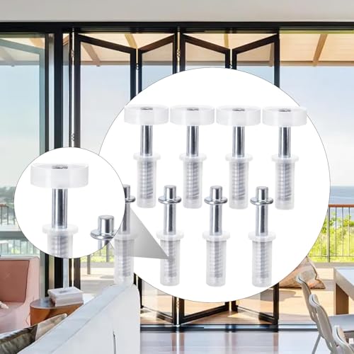 Kit de 8 Herrajes para Puertas Plegables de Clóset con Rueda Guía y Pivote Superior de Acero Inoxidable miniatura 4