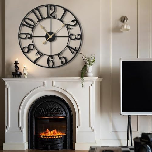 Image of Morden Metal Wall Clock for Living Room, Bedroom, Office, Kitchen, Stylish Wall Clock for Home and Hall, Designer Big Size Modern (DA-240, 50 CM)