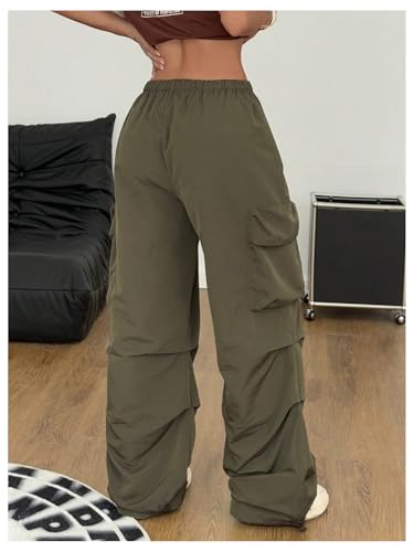 GORGLITTER Women's Y2k Flap Pocket Baggy Cargo Pants Oversized Drawstring Waist Joggers3