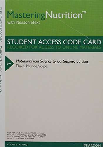 MasteringNutrition with MyDietAnalysis with Pearson eText -- ValuePack Access Card -- for Nutrition: From Science to You