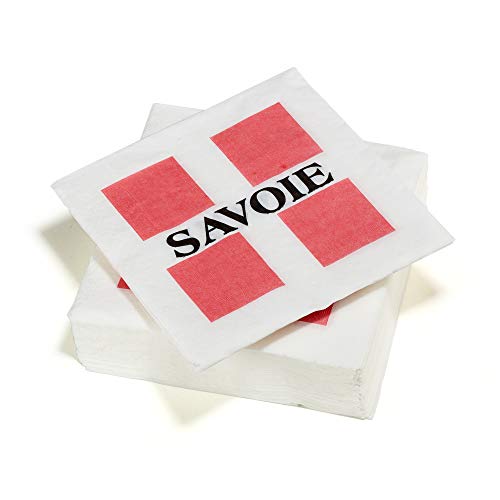 LE NAPPAGE - Serviettes de Table Régionales Savoie - Serviettes Papier 2 Plis en Ouate de Cellulose - Lot de 50 Serviettes Savoyardes Format 33 x 33 cm 73032