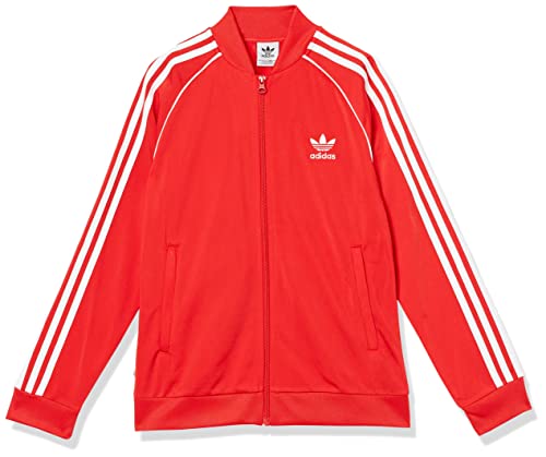 adidas Originals Unisex-Child Adicolor Superstar Track Jacket Vivid Red/White Small