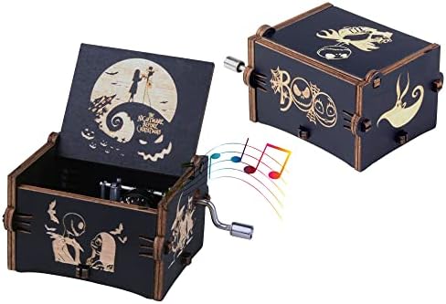 Weihnachtsspieluhr Aus Holz Mit Handkurbel - Graviert Mit 'Frohe Weihnachten' - Ideal Als Geschenk