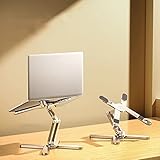 X-Shaped Design Laptop Stand for Desk Compatible, Aluminum Height Adjustable with 360 Rotating Base Portable Stand ，Five Rotary Shaft Fully Foldable for Easy Storage Compatible 14-17''Laptops…