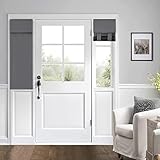 Mecodeco 100% Blackout Side Door Curtains for Door Window, Room Darkening Solid Color Door Window...