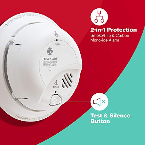 Image of FIRST ALERT BRK SC9120B-3 Hardwired Smoke and Carbon Monoxide (CO) Detector with Battery Backup, White, Pack of 3