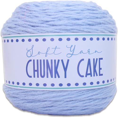 Image of ThreadArt Chunky Yarn Big Cake, 300g (316 Yards - Ice Blue 16 | Super Bulky #6 for Hand Knitting & Crocheting - 100% Soft Acrylic for Blanket Yarn
