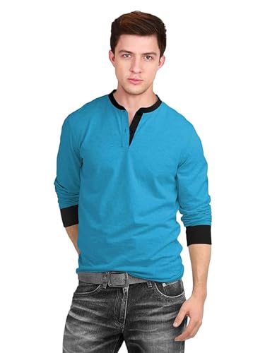 Image of fanideaz Men's Cotton Full Sleeve Henley T Shirts for Men
