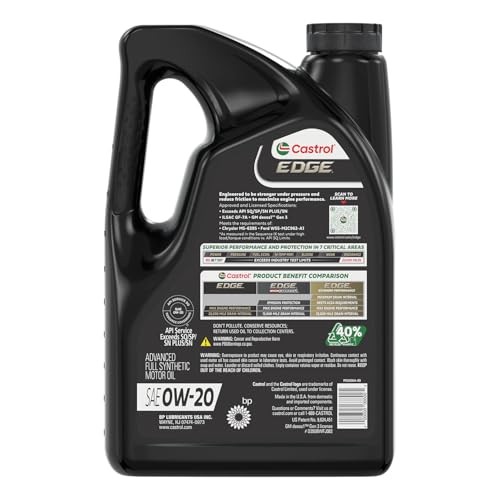 Castrol EDGE 0W-20 Advanced Full Synthetic Motor Oil 43 Castrol EDGE 0W-20 Advanced Full Synthetic Motor Oil