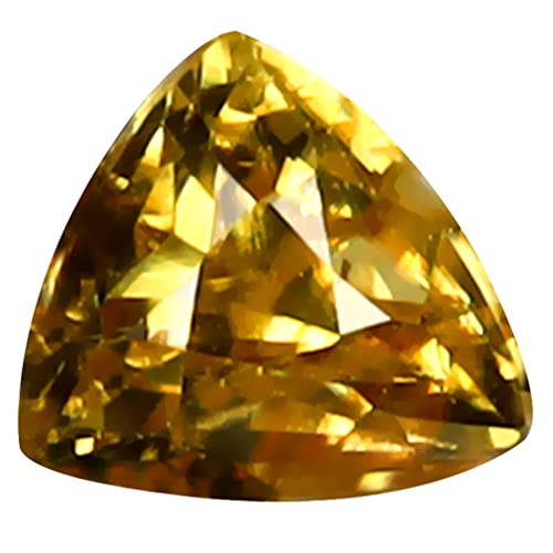 Zircon jaune 1,20 ct de taille trillion 6x6 mm, pierre fine brute pour écrin