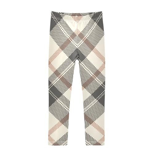 Plaid Grey Orange Beige Shorts for Teen Girls Cotton Cartwheel Shorts Streetwear for Dance Party