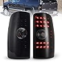 AUTOWIKI LED Tail Lights Fit for 2000-2006 Chevy Suburban/Tahoe/ GMC Yukon (not fit Double Door / Barn Door Style models) Tail Lamp Assembly (Black/Smoke) 2PCS