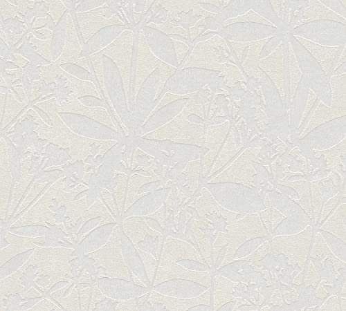A.S. Création Tapete Floral Creme Weiß Terra 389245 - Vliestapete Pflanzen - 10,05 m x 0,53 m Made in Germany