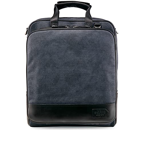 Sac à dos business Picard The Force homme cuir véritable noir à fermeture éclair