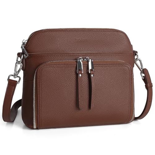 Image of befen Genuine Leather Crossbody Purses for Women, Women's Small Crossbody Shoulder Bag with Built in RFID Wallet