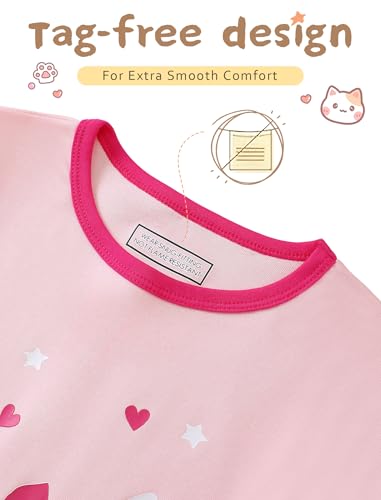Mikrdoo Girls Pajamas Kids Soft Cute Cotton Long Sleeve 2 Piece Stretchy Snug-Fit Pjs Set for Girls Size 4-143