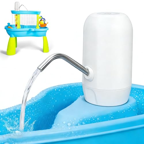 Katroiy Water Table Pump Continuous Water Pump for Table 3 Hours of Non-Stop Work Water Table Accessories Water Pump for Fun Summer Outdoor Outside Water Play (White)