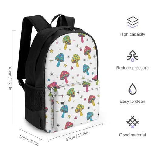 Durable Outdoor Adventure Backpack for Rock Climbing, Lightweight Gear Bag with Carabiner Loops for Men & Women, Mushroom Bookbag2