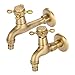 European Classic Hand-Brushed Copper Pure Copper Antique Washing Machine Faucet For Washing Machine Wall Mounted Water Tap(2#)