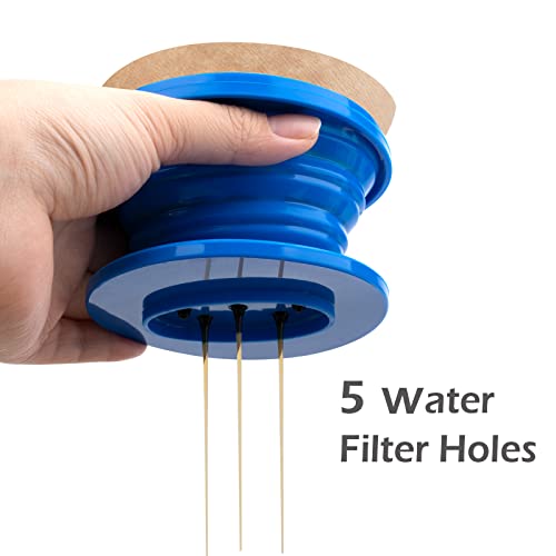 Wolecok Collapsible Pour Over Coffee Dripper,Silicone Reusable Cone Filter Holder For Camping Backpacking- For Home, Camping, Travel, Office（Dark Blue) #TOP4