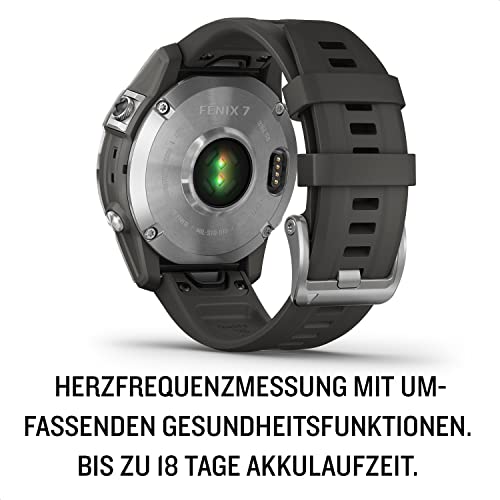 Garmin fenix 7 – GPS-Multisport-Smartwatch mit Farbdisplay und Touch-/Tastenbedienung, TOPO-Karten, über 60 vorinstallierte Sport-Apps, Garmin Music und Garmin Pay. Verschiedene Varianten zur Auswahl.
