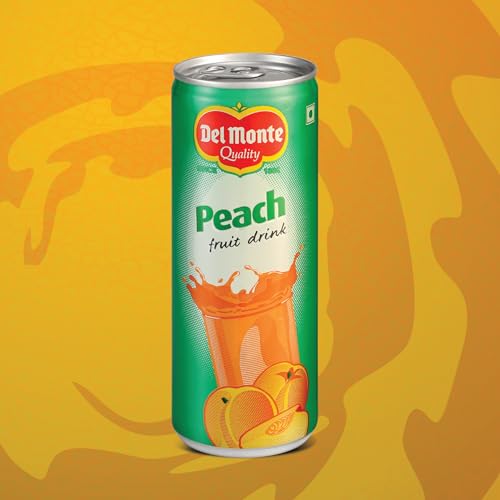 Image of Del Monte Peach Fruit Drink (Pack of 18) -With real peach bits | Sweet, Juicy & Perfect for Cocktails & Mocktails |No added preservatives