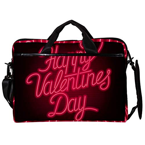 Bolso bandolera para portátil acolchado de 14-15.4 pulgadas compartimento rojo neón funcional