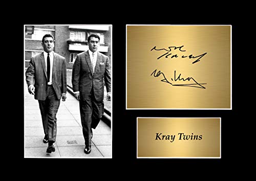 Signed Kray Twins Mount Autograph Print A4