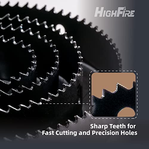 Highfire 19 Pcs Hole Saw Set 3/4"-6"(19-152Mm) For Soft Wood, Plywood, Drywall And Pvc Board, 13Pcs Hole Saw Kit, 2 Mandrels, 3 Drill Bits, 1 Hex Key And 1 Installation Plate #TOP2