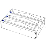 KDSKSC Tin Foil Organizer for Drawer with 12 Labels, Plastic Wrap Dispenser with Cutter, 3 in 1 Acry