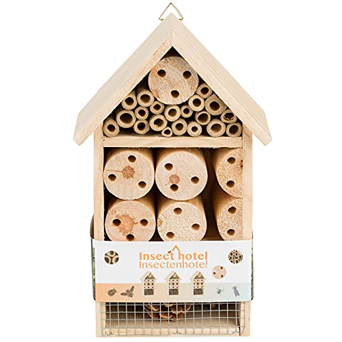 Smart Planet Hôtel à Insectes avec Support pour Votre Propre Jardin – Espace de Nidification comme Aide à la Surcharge des intempéries – Maison pour Insectes pour la Protection Naturelle des Abeilles