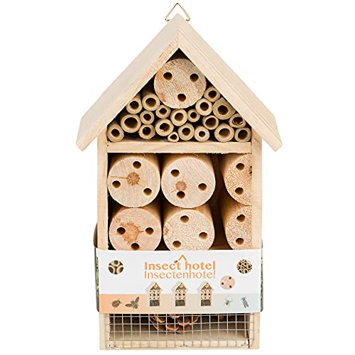 Smart Planet Insektenhotel 15cm x 25cm mit Halterung für eigenen Garten - Nistplatz als Überwitterungshilfe… – Bild 6