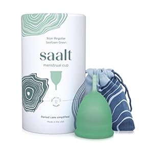 Saalt Menstrual Cup – Premium Design – Most Comfortable Period Cup – #1 Active Cup – Wear for 12 Hours – Soft, Flexible, Reusable Medical-Grade Silicone – Made in USA