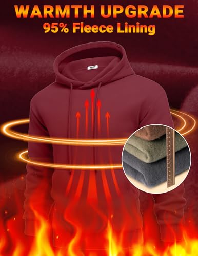Image of COOFANDY Men Cotton Fleece Hooded Sweatshirt Casual Long Sleeve Hoodies Pullover Fashion Drawstring Hoodie with Kanga Pocket