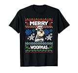 merry woofmas ugly sweater natale schnauzer cani maglietta