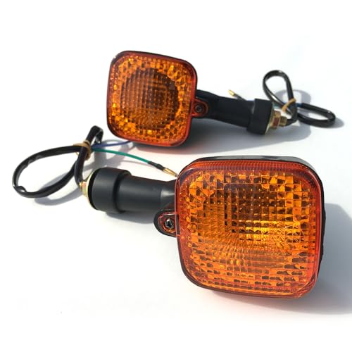 Archnote バイク ウインカー リア 角目 汎用 ウィンカー ランプ 12V ラバー ステー CT110 CG125 XL200R 2個 セット アンバー