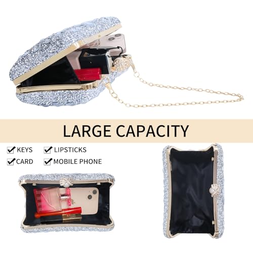 Image of Sparkly Women's Evening Clutch Purses Rhinestone Bag Luxury Handbags For Weddings Formal Prom Party
